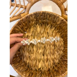 Şehrazat Handmade Tasarım Incili - Taşlı Taç Saç Tokası