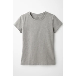 Kadın Bisiklet Yaka Gri Tişört