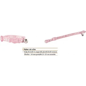 Plastik Çıngıraklı Pembe Kedi Boyun Tasması