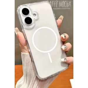 Apple Iphone 16 Uyumlu Gerçek Magsafe Özellikli Sert Şeffaf Sararmaz telefon kılıfı 