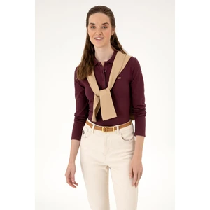 U.S. Polo Assn. Kadın Bordo Basic Polo Yaka Sweatshırt 50313593-VR177