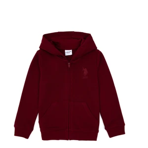 U.S. Polo Assn. Erkek Çocuk Bordo Basic Kapüşonlu Sweatshirt 50308439-VR014