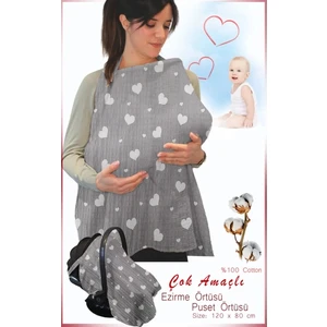 Balenli Emzirme Örtüsü Organik Kumaş 80X100 cm Emzirme Önlüğü %100 Pamuk