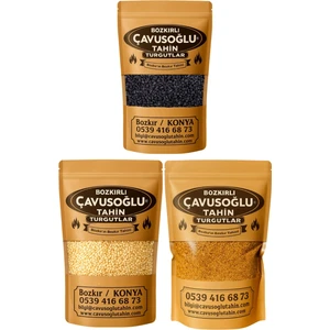 Bozkırlı Çavuşoğlu Susam Tanışma Seti (Siyah Susam 100 gr + Çiğ 250 gr + Odun Ateşinde Kavrulmuş 250 gr)