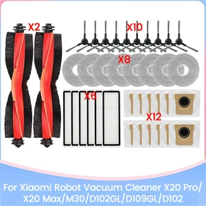 Xiaomi X20 PRO/X20 MAX/M30/D102GL/D109GL/D102 Robot Süpürge Yedek Parçaları Fırça Hepa Filtre Paspas Bezi Toz Torbası (Yurt Dışından)