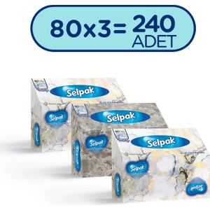El ve Yüz Havlusu Kutulu Mermer Desen 3'lü 240 Yaprak