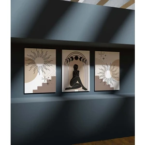 Çerçeve Görünümlü Premium Kalite Duvar Tablosu Mutfak Tabloları 3 Lü Tablo