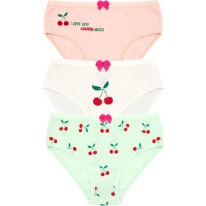 Kız Çocuk Külot 3'lü Baskılı (%96 Pamuk - %4 Elastan)