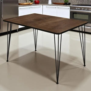 Koza Yemek Masası 120X70 – 18MM Mdf Tabla, Cila Kenar, Oval Kesim, Metal Ayak