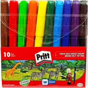 Fırça Uçlu Keçeli Kalem 10 Renk