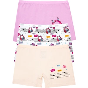 Kız Çocuk Boxer 3'lü Baskılı (%96 Pamuk - %4 Elastan)