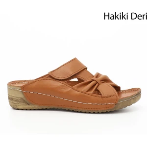 Hakiki Deri Dolgu Taban Kadın Terlik 42350