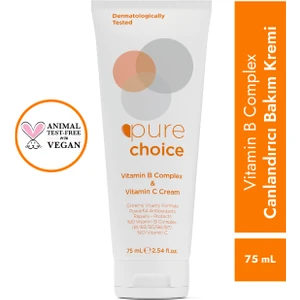 Pure Choice Vitamin C ve Vitamin B Complex Cilt Bakım Kremi 75 ML (%10 Vitamin C + %10 Vit. B - B1,B3,B5,B6,B7)