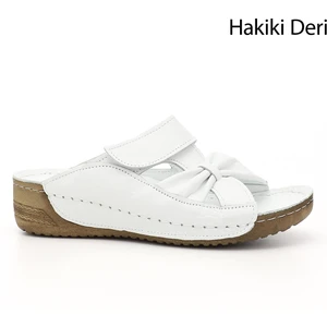 Hakiki Deri Dolgu Taban Kadın Terlik 42350