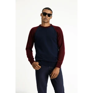 Bisiklet Yaka Regular Fit Dikişsiz Desenli Triko Kazak