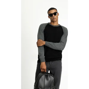 Bisiklet Yaka Regular Fit Dikişsiz Desenli Triko Kazak