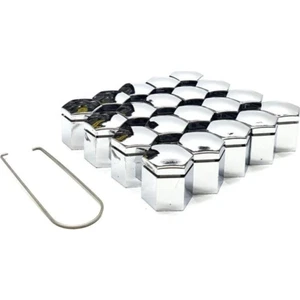 17 mm Krom Renk Bijon Kapağı 20 Adet