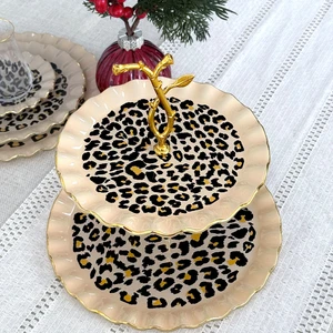 Leopar Wavy Altın Yaldızlı Kurabiyelik