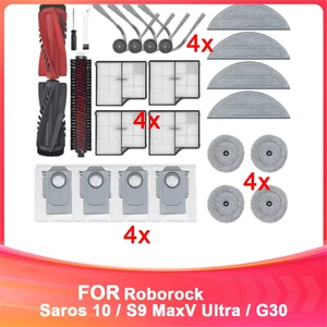 Roborock Saros 10/roborock S9 Maxv Ultra Vakum Parçaları Için Uyumlu Ana Silindir Yan Fırça Filtre Paspas Bezi Toz Torbası (Yurt Dışından)