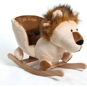 Ahşap Ayaklı Peluş Oyuncak Sallanan Aslan