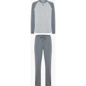 Antrasit Erkek Uzun Kollu Pamuklu Pijama Takımı