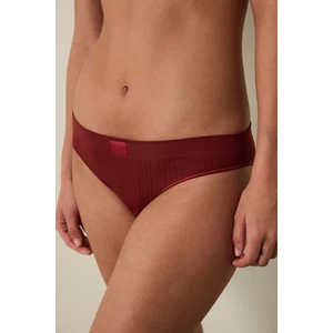 Bordo Dikişsiz Normal Bel Slip Külot