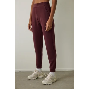 Bordo Silky Feel Cepli Jogger Eşofman Altı