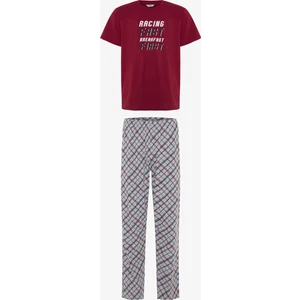 Racing Erkek Sloganlı Pamuklu Pijama Takımı