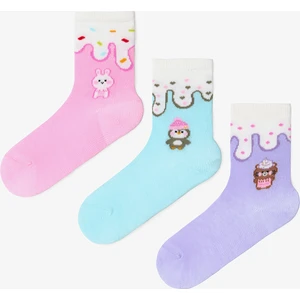 Kız Çocuk Icy Friends 3'lü Soket Çorap