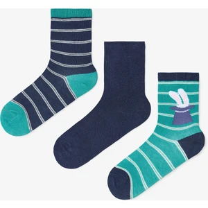 Erkek Çocuk Magic Çizgili 3'lü Soket Çorap