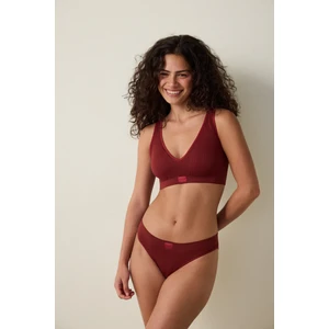 Bordo Dikişsiz Balensiz Kalın Askılı Bralet Sütyen