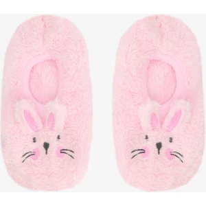 Pembe Kız Çocuk Rabbit Tavşan Nakışlı Aksesuarlı Kaymaz Tabanlı Ev Çetiği