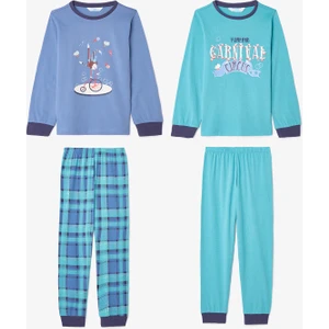 Erkek Çocuk Juggler Slogan Baskılı Uzun Kollu 2'li Pijama Takımı