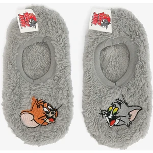 Gri Erkek Çocuk Tom & Jerry Kaymaz Tabanlı Ev Patiği
