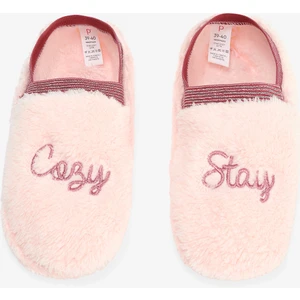 Açık Pembe Star Cozy Sloganlı Nakış Detaylı Ev Çetiği