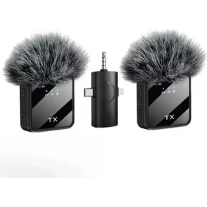 F11-2 Profesyonel 2 Li Kablosuz Yaka Mikrofonu 3in1 Mikrofon Type-C/lightning/jack