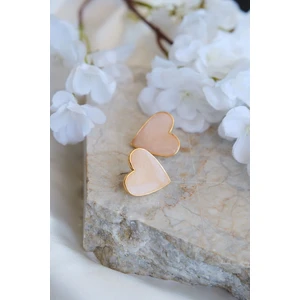 Altın Kaplama Mineli Kalp Küpe