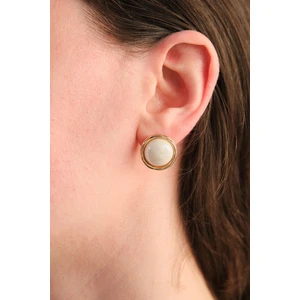 Gold Taşlı Yuvarlak Küpe