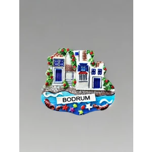 Bodrum Temalı Kabartmalı Polyester Magnet. 7cm x 6cm.