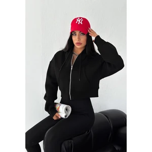 Kadın Gri Fermuarlı Oversize Hoodie – Günlük & Sokak Stili