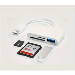 USB C - Micro Sd Tf Hafıza Kartı Okuyucu, 3'ü 1 Arada USB Kamera Kart Okusb Type-C To Sd Micro Sd Tf Kart Okuyucu ve USB Çevirici 3 In 1 Dönüştürücü Adaptör
