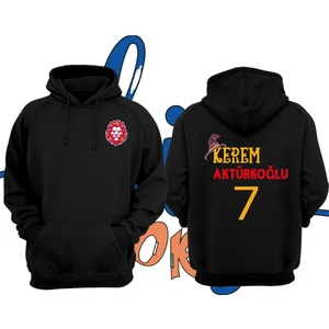 Kerem Aktürkoglu Futbol 7 Numara Forma Baskılı Unisex Spor Kapüşonlu Sweatshirt