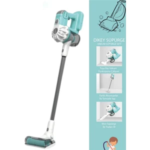 Pilli Sesli Model Çekme Özellikli Dikey Süpürge 75 Cm-Vakumlu Süpürge 3 In1 Oyuncak