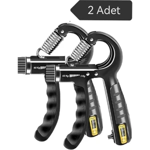 2 Adet Sayaçlı El Yayı 5-60 kg Ayarlanabilir Bilek Kas Güçlendirme Aleti Kaydırmaz Damar Çıkartıcı