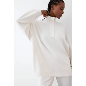 Long Fit Dik Yaka Fermuarlı Modal Sweatshirt D1457AX25AU