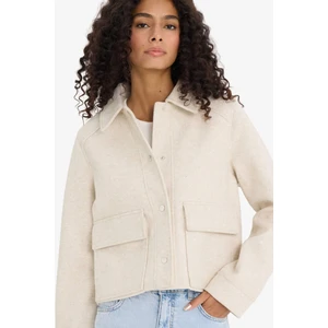 Regular Fit Polo Yaka Düğmeli Kaşe Mont