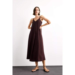 Modal İnce Askılı Maxi Elbise G1334AX25SM