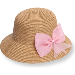 Hellobaby Kız Bebek Kurdeleli Hasır Bucket Şapka