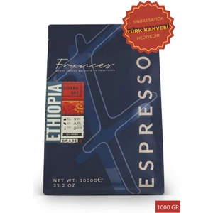 %100 Arabica Ethiopia Espresso | Orta-Koyu Kavurma | Çekirdek Kahve | 1000 gr | Orta Gövde, Dolgun Tat