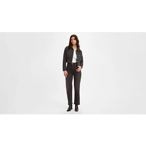 Ribcage Straight Ankle Kadın Jean Pantolon - Black Rinse